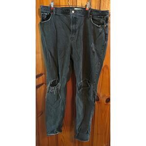 Abercrombie & Fitch Black Distressed Straight Leg Jeans